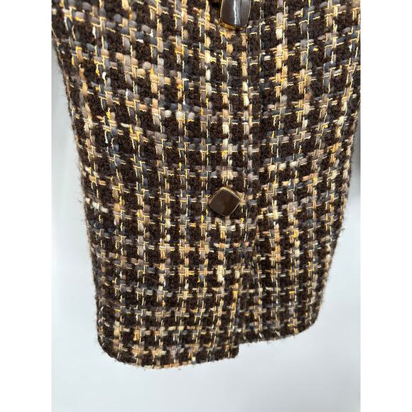 Kate Spade Womens Brown Tweed Annie 3/4 Sleeve Jacket Coat Wool Belt Size XS/S - Picture 6 of 10